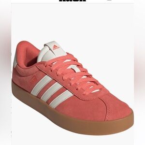 Adidas Women's VL Court 3.0 Sneakers Coral and White Sneakers size 8.5